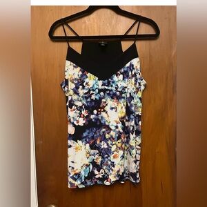 Worthington Black and Multicolor Floral Top M